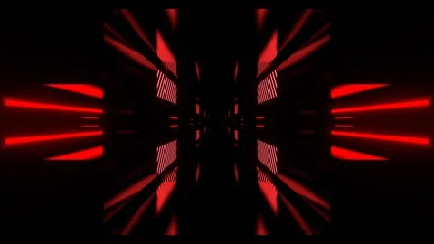 Orange and Red Super Cool Sci-Fi Neon Digital Tunnel Background VJ Loop in 4 Stock Footage 337926671