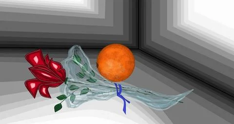 Orange and Rose Stock Illustration