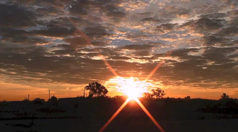 Orange and Silver Sunrise Stock Footage 32779321