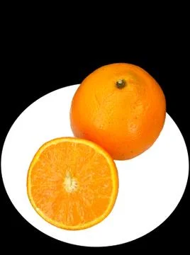 Orange and  a slice Stock Photos