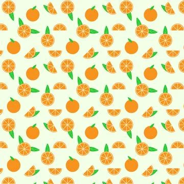 Orange and slice seamless pattern Stock Illustration