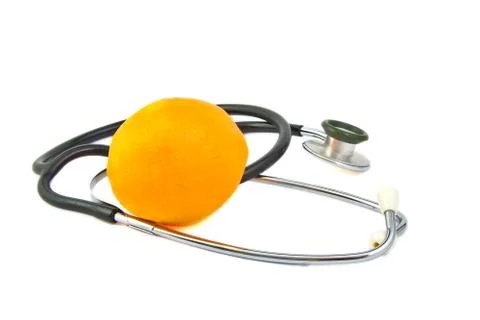 Orange and a stethoscope Foto stock