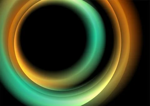 Orange and turquoise glowing smooth circles abstract modern glossy background Stock Illustration