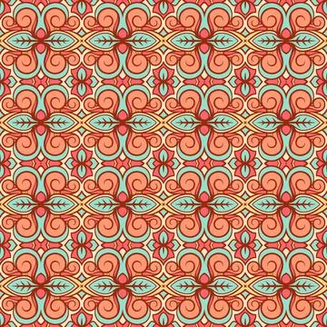 Orange and turquoise pattern Stock Illustration