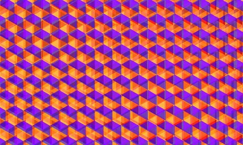 Orange and violet abstract background with triangular elements geometric 3d Stock Illustration