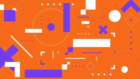 Orange and Violet Abstract Geometric Backround Stock Illustration