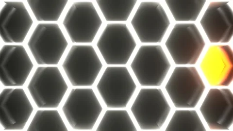 Orange and White Abstract Hexagons Strobe Background VJ Loop in 4K Stock Footage 273809010
