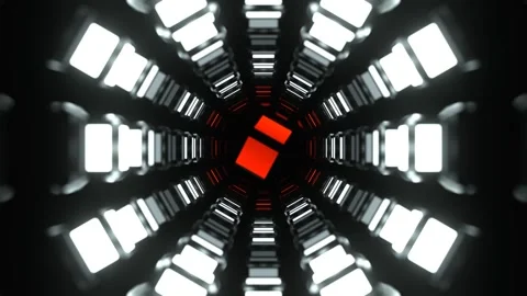 Orange and White Abstract Pulsating Neon Core Background VJ Loop in 4K Stock Footage 312797825
