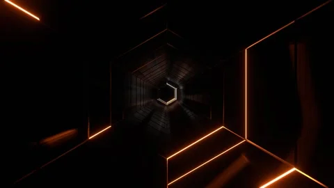 Orange and White Amazing Hexagonal Strobe Tunnel Background VJ Loop l 4K Stock Footage 289450521