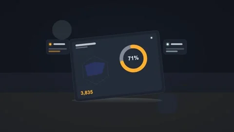 Orange and white analytics dashboard flat design loop Stock Footage 342628364