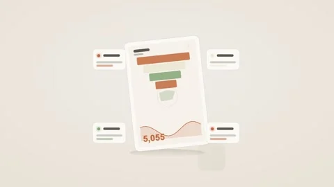 Orange and white analytics dashboard flat design loop Stock Footage 342628385