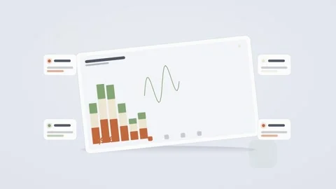 Orange and white analytics dashboard flat design loop Stock Footage 342629066