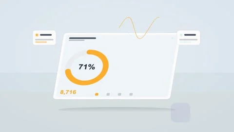 Orange and white analytics dashboard flat design loop 動画素材 342629198