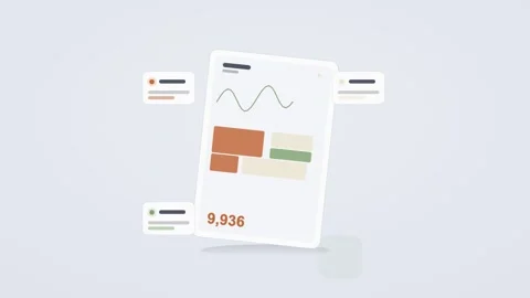 Orange and white analytics dashboard flat design loop Stock Footage 342629229