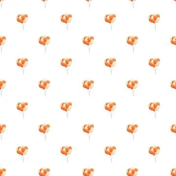 Orange and white balloons floating seamless pattern Stock-Illustration