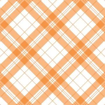Orange and white check pattern fabric texture Stock Illustration
