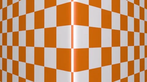 Orange and white checkerboard corner scales and moves inward Stock Footage 328344553