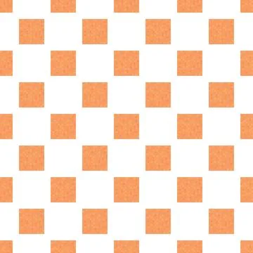 Orange and white checkered grid pattern background Stock Illustration