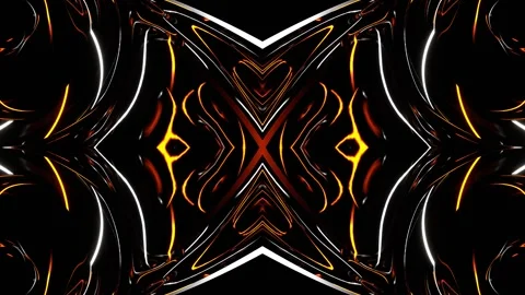 Orange and White Colored Neons Kaleidoscope Background VJ Loop in 4K Stock Footage 336326914