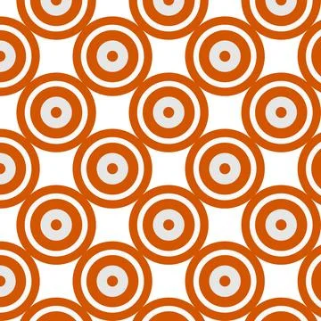 Orange and white concentric circle seamless pattern Illustrazione stock