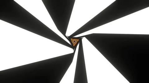 Orange and White Curved Triangle Background VJ Loop in 4K Video stock 307688535