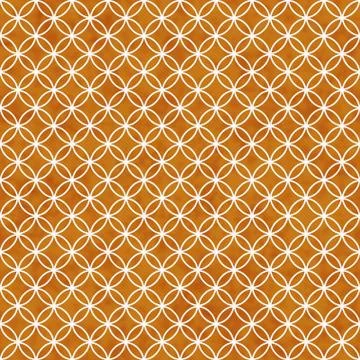 Orange and white interlocking circles tiles pattern repeat background Stock Illustration