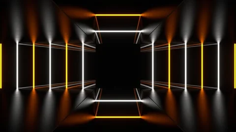 Orange and White Lines Move in Different Directions Background VJ Loop in 4K Stock Footage 270779437