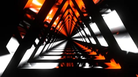 Orange and White Moving Triangle Neon Source Background VJ Loop in 4K Stock Footage 312797529