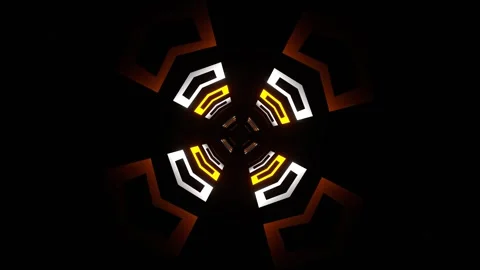 Orange and White Neon Direction Arrows Background VJ Loop in 4K Stock Footage 313819795
