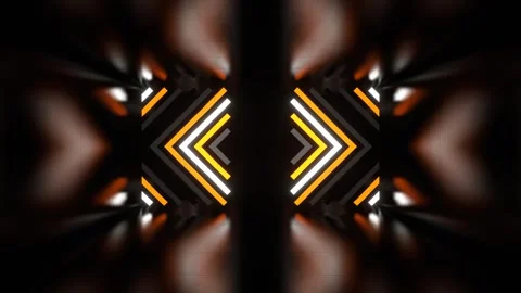 Orange and White Neon Light Elements in Corridor Background VJ Loop in 4K Stock Footage 274656522
