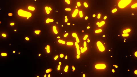 Orange and White Neon Molecules Motion Background VJ Loop in 4K Stock Footage 344577732