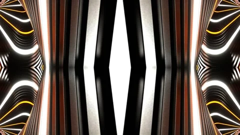 Orange and White Neon Movement in Spiral Ellipse Kaleidoscope Background VJ Loop Stock Footage 340225844