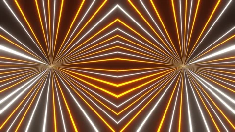 Orange and White Neon Rays Circular Movement Background VJ Loop in 4K Stock Footage 342407814
