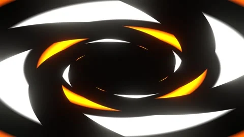 Orange and White Neon Steps Move on Spirals Background VJ Loop in 4K Stock Footage 326064205