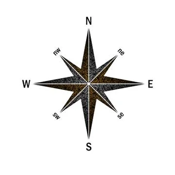 Orange and white pattern windrose Stock Illustration