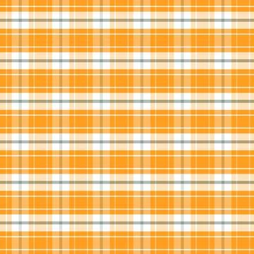 Orange and White Plaid Pattern Background Seamless Tartan Grid Texture Stock Illustration