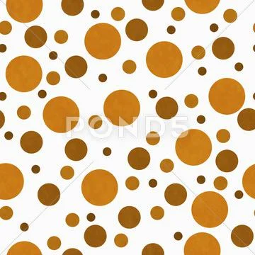 Orange and White Polka Dot Tile Pattern Repeat Background Illustrazione stock