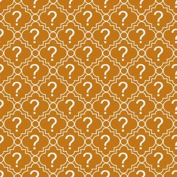 Orange and White Question Mark Symbol Pattern Repeat Background Stock Illustration