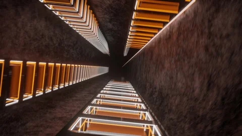 Orange and White Rotations in Cube Background VJ Loop in 4K Stock Footage 250819061