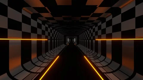 Orange and White Sci-Fi Corridor Background VJ Loop in 4K Stock Footage 304036576