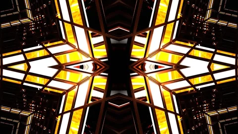 Orange and White Screen Square Light Kaleidoscope Background VJ Loop in 4K Stock Footage 330303610