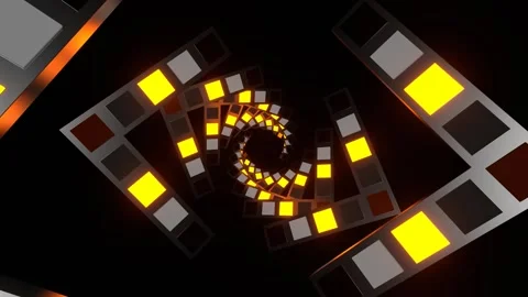 Orange and White Slow Strobe Spiral Tunnel Background VJ Loop in 4K Video stock 277205791