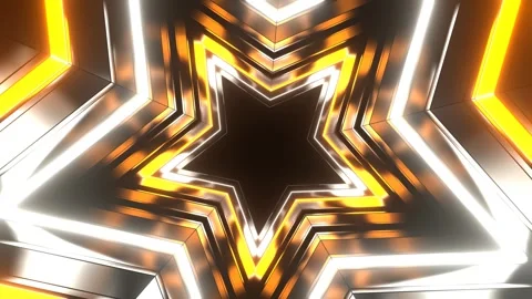 Orange and White Star Strob Tunnel Background VJ Loop in 4K Stock Footage 269182348