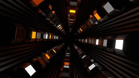 Orange and White Strobe Shape Tunnel Background VJ Loop in 4K Stock Footage 310037067
