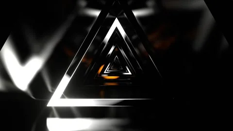 Orange and White Triangle Warp Tunnel Background VJ Loop in 4K Stock Footage 345733947