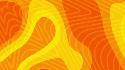 Orange and Yellow Abstract Fluid Background with Wavy Topographic Lines Stock Footage 329323779