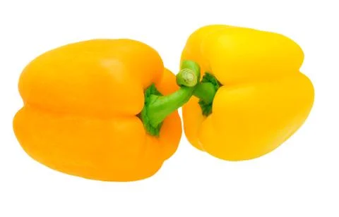 Orange and yellow bell peppers Stock Photos