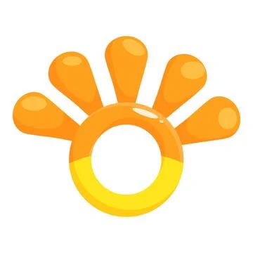 Orange and yellow circular shape resembling inflatable pool toy Stock Illustration