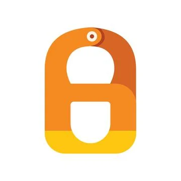 Orange and yellow pool float floating on water illustration Stock Illustration