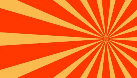 Orange and Yellow Sunburst Pattern Background. Abstract Comic Style Vector イラスト素材